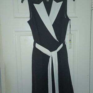 NWT Calvin Klein Black and White Tuxedo Dress Size 4